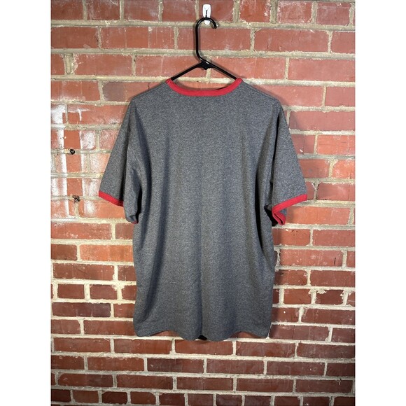 Vintage Y2k Nike Air Shirt Grey Tag Red Print Basic Ringer Style Size Large - Picture 6 of 6